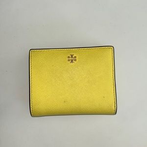 Yellow Tory Burch Compact Wallet